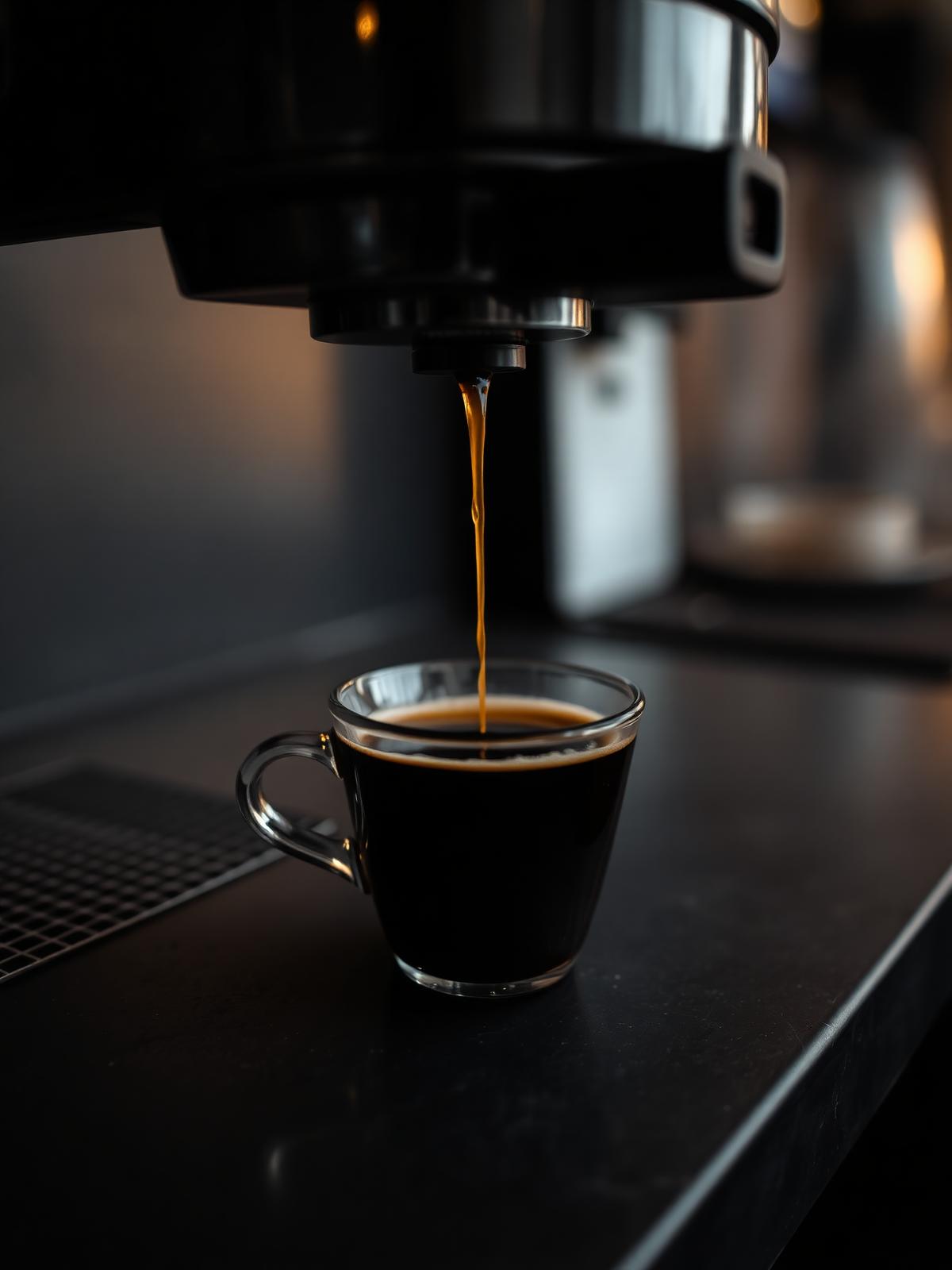Espresso turnat într-o ceașcă la restaurantul Alex Yammy Food & Drinks